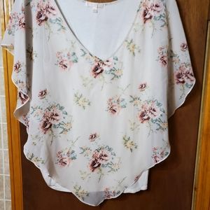 G Collection floral dress asymmetrical blouse XL